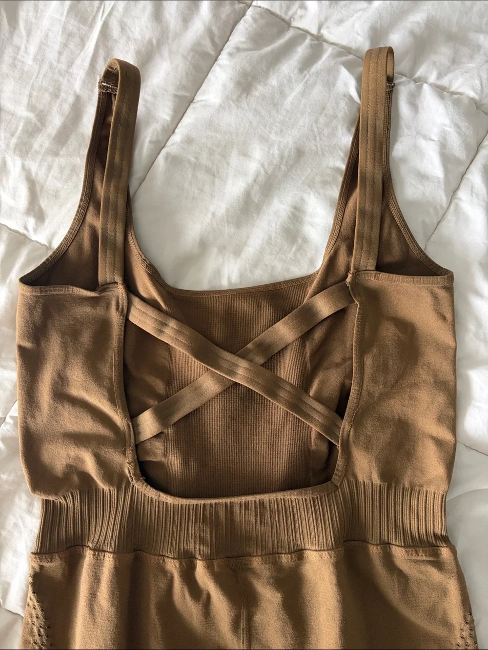 Free people movement med large Sleeveless Jumpsuit in Brown backless